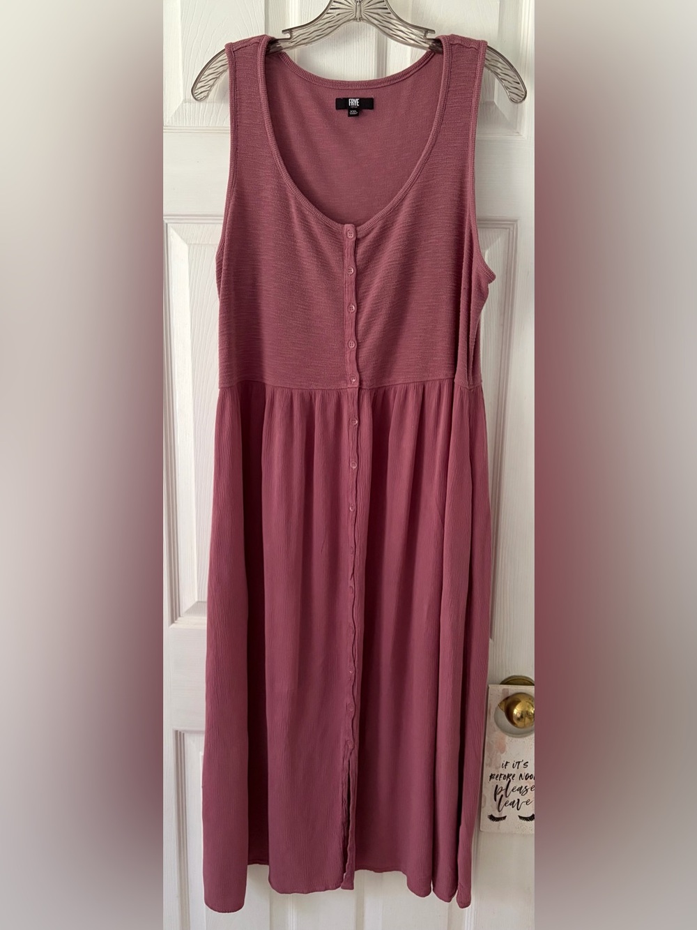 Frye Dusty Rose Sleeveless Midi Button-Front Dress